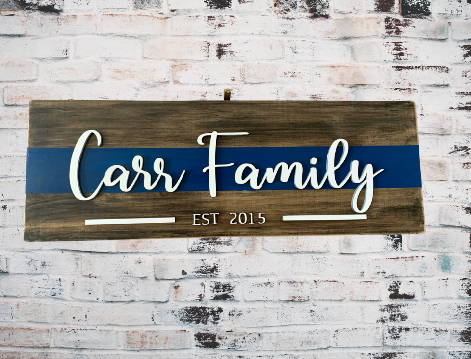 Personalized Family First Responder Thin Line Sign