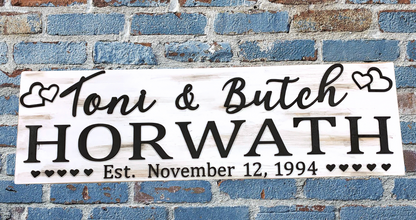 Personalized Family Name Sign | Custom Established Wood Sign
