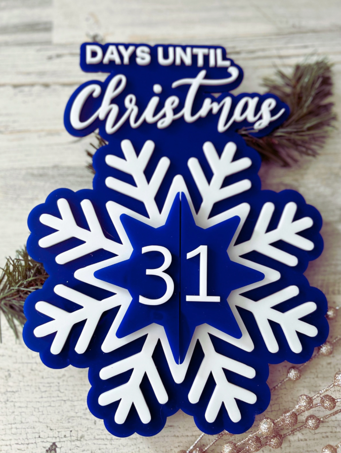Snowflake Days Until Christmas Countdown