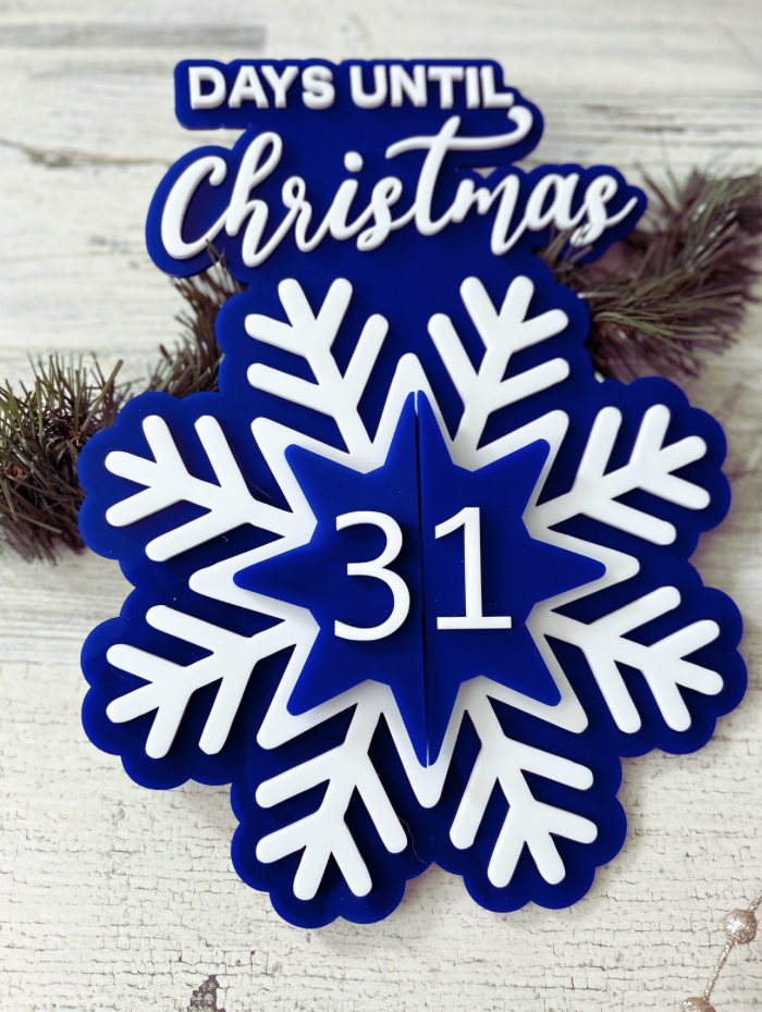Snowflake Days Until Christmas Countdown