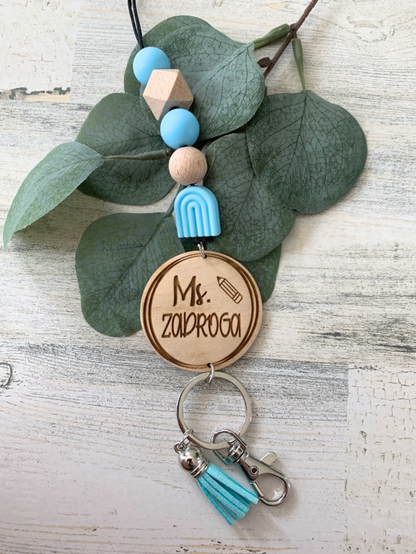 Personalized Teacher Beaded Lanyard