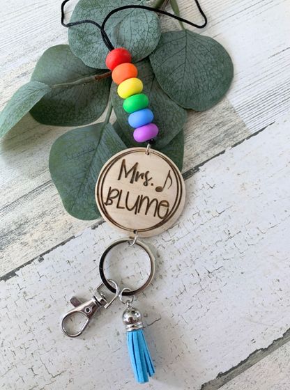 Personalized Teacher Beaded Lanyard