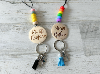 Personalized Teacher Beaded Lanyard