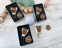 Load image into Gallery viewer, Personalized Golf Divot and Ball Marker Set
