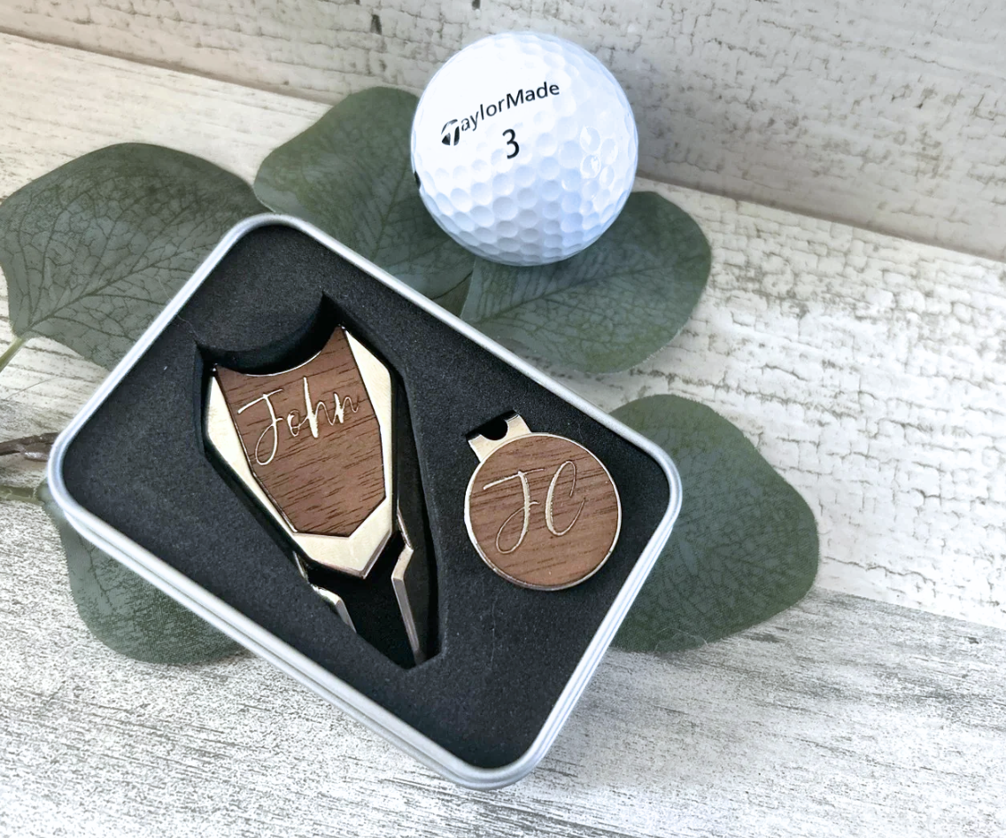 Personalized Golf Divot and Ball Marker Set