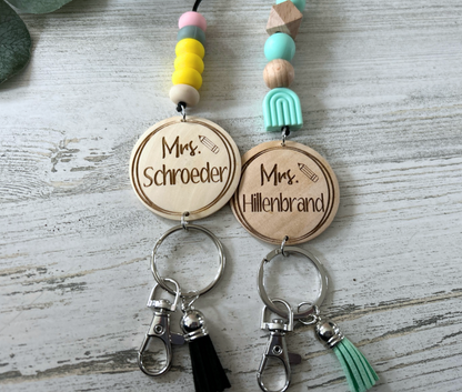 Personalized Teacher Beaded Lanyard