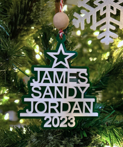 Personalized Family Tree Christmas Ornament