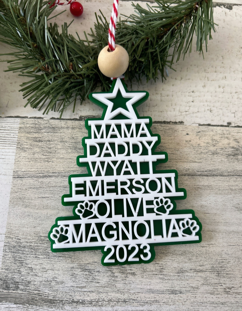 Personalized Family Tree Ornament