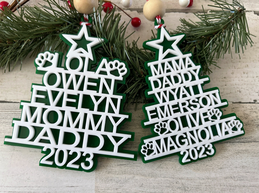 Personalized Family Tree Ornament
