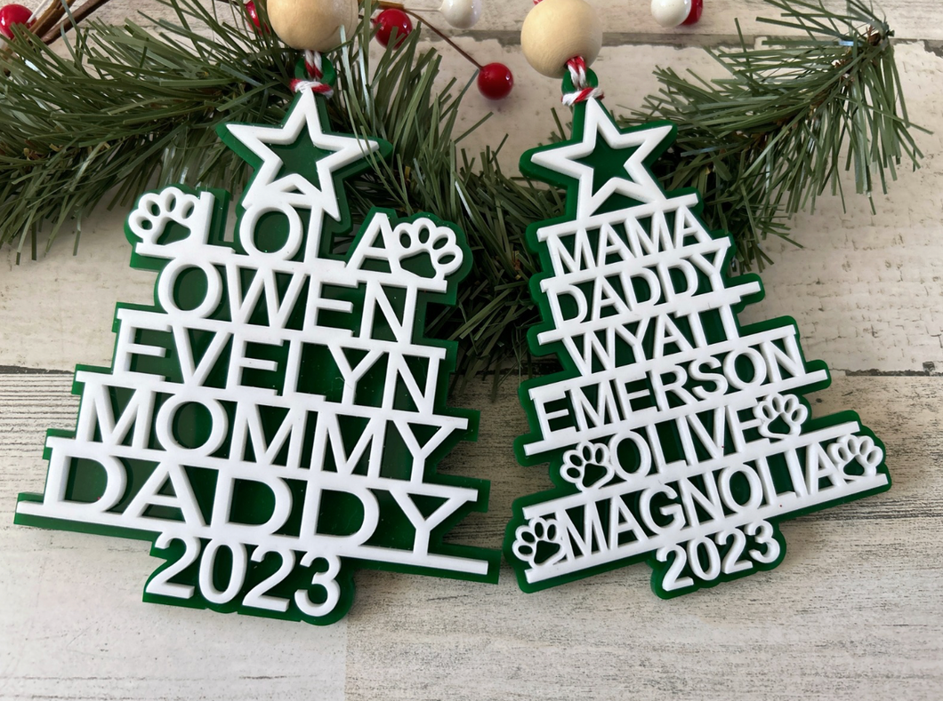 Personalized Family Tree Ornament