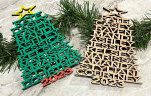 Personalized Wood Family Tree Ornament