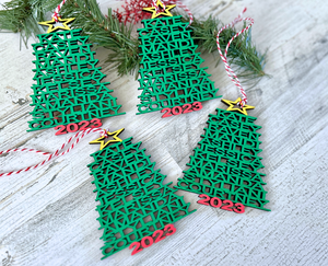 Personalized Wood Family Tree Ornament