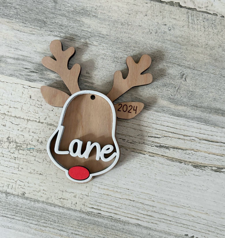 Personalized Reindeer Ornament