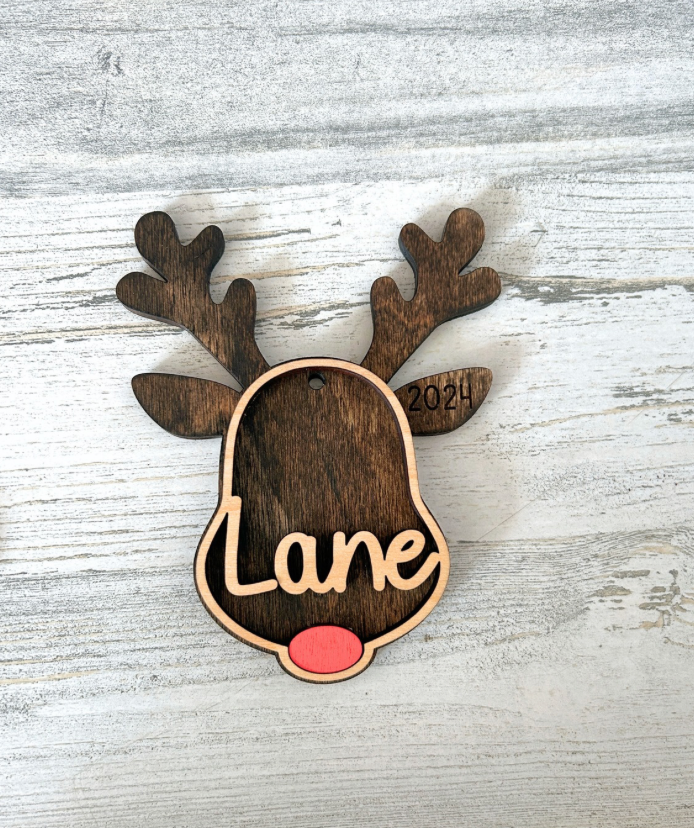 Personalized Reindeer Ornament