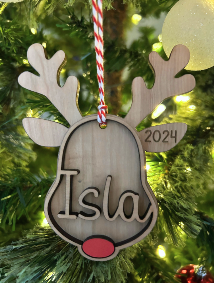 Personalized Reindeer Ornament