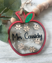 Load image into Gallery viewer, Personalized Apple Teacher Ornament
