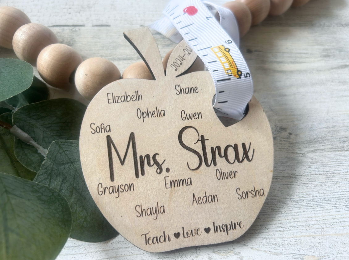 Personalized Teacher Apple Ornament