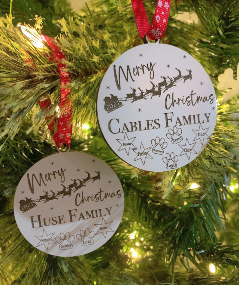 Merry Christmas Family Ornament