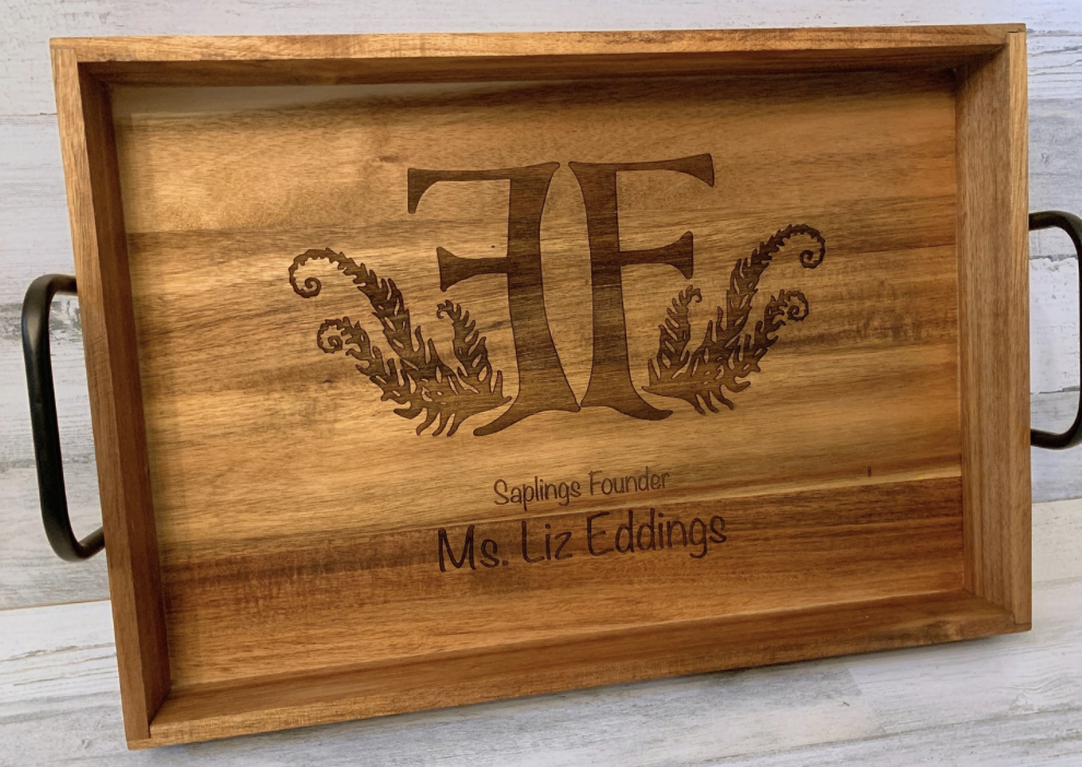 Custom Engraved Large Wooden Serving Tray