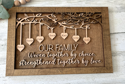 Personalized Family Tree Sign | Custom Family Name Wall Decor