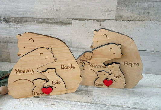 Wooden Bear Family Puzzle