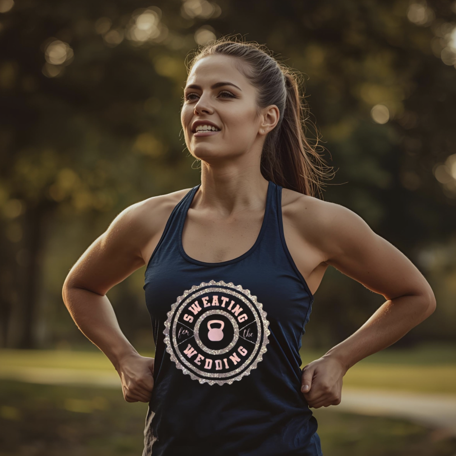 Sweating for the wedding racerback tank