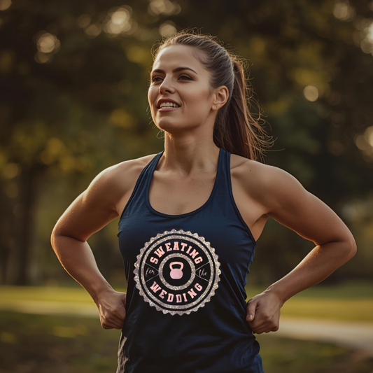 Sweating for the wedding racerback tank