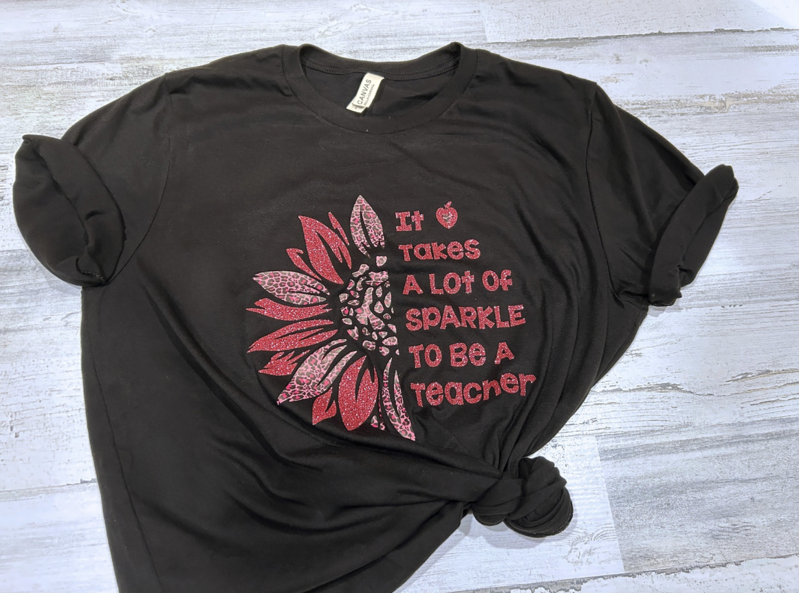 Sunflower Sparkle Teacher Shirt