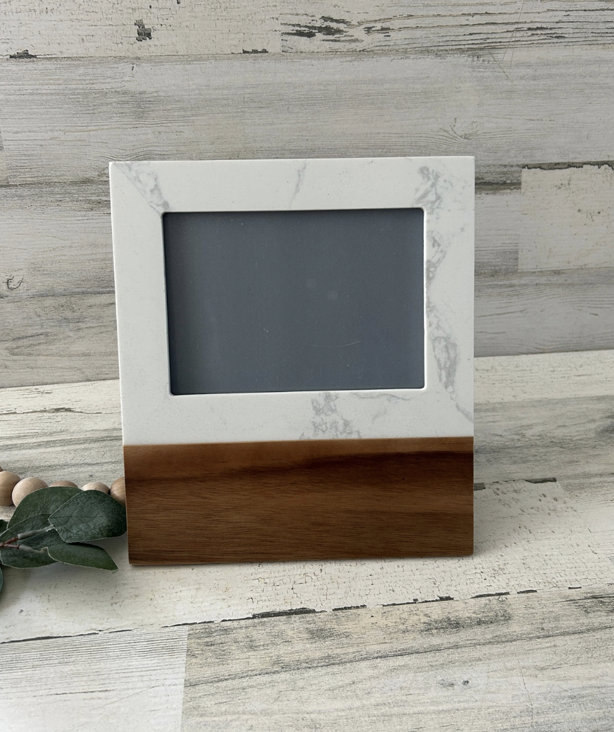 Personalized Wood and Marble Frame