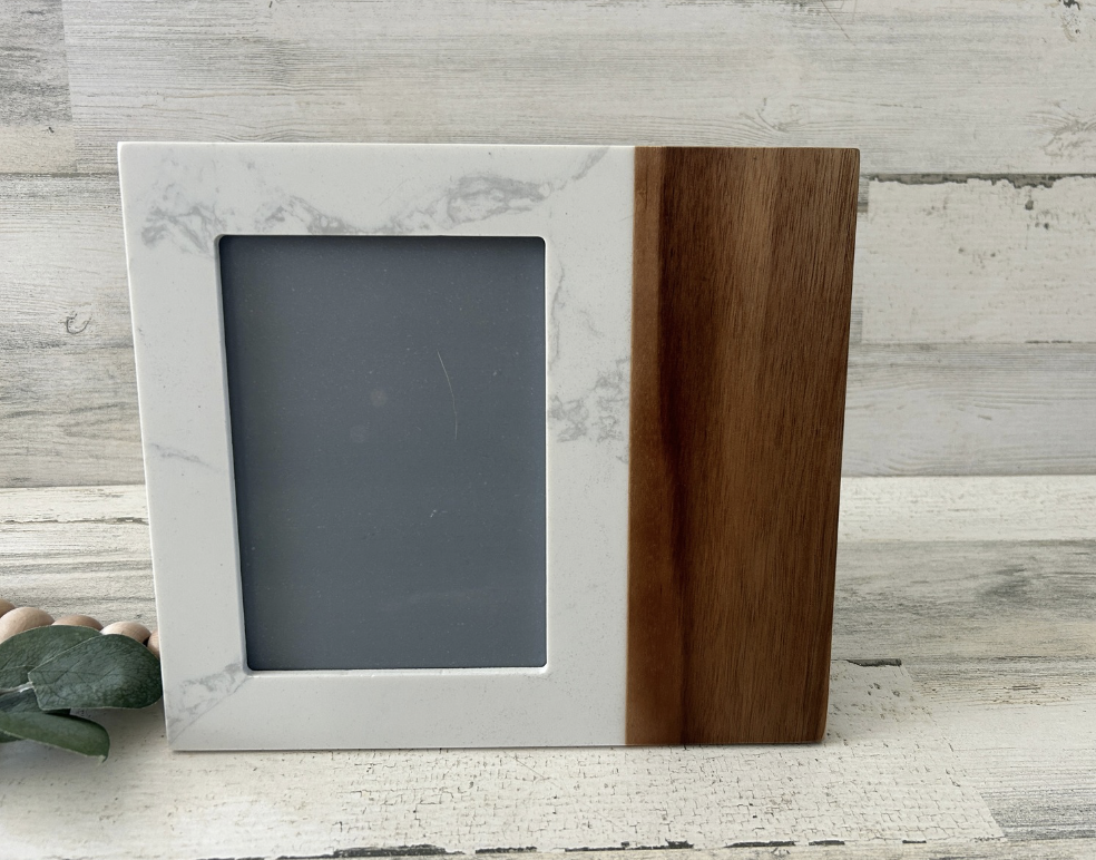 Personalized Wood and Marble Frame