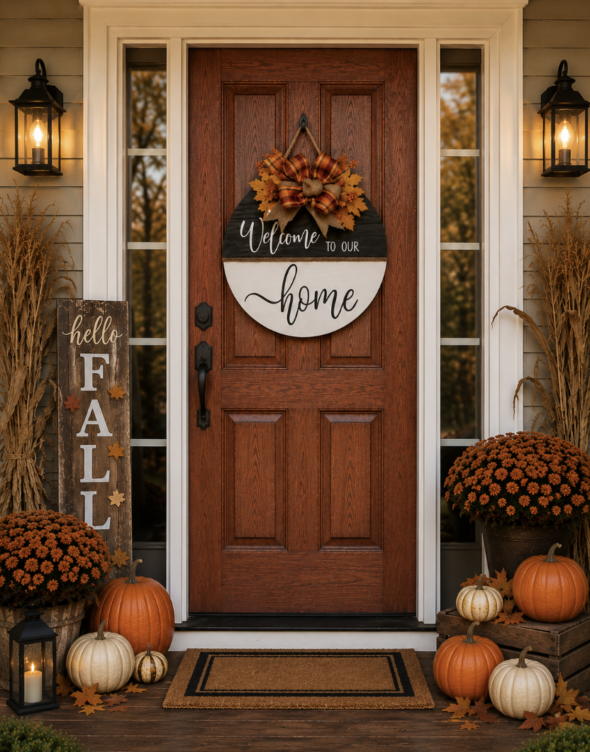 Home Sweet Home Door Hanger Sign | Rustic Wood Welcome Sign