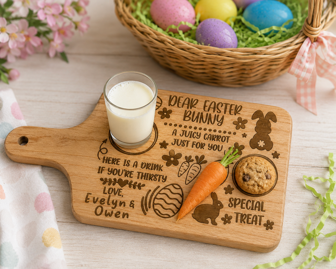Personalized Easter Bunny Treat Board