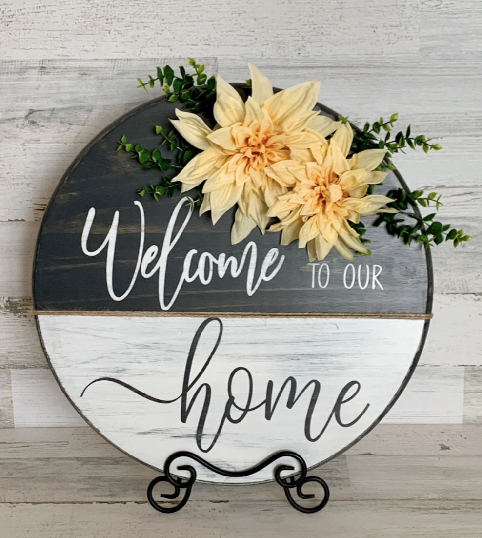 Welcome to Our Home Rustic Door Sign