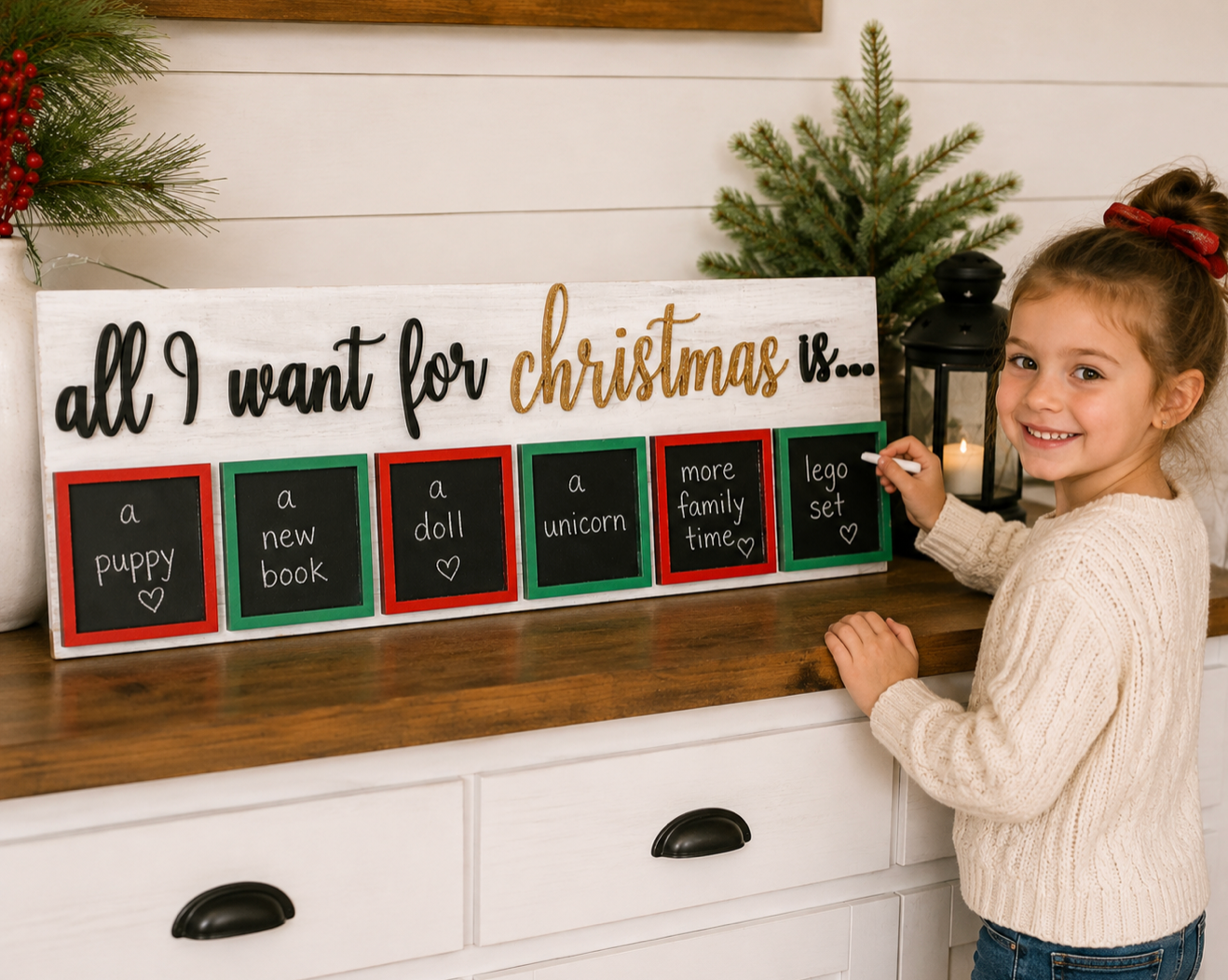 All I Want for Christmas Chalkboard Sign
