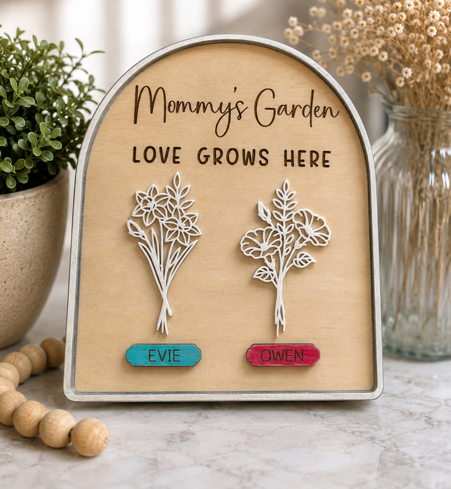Personalized Birth Month Flower Garden Sign