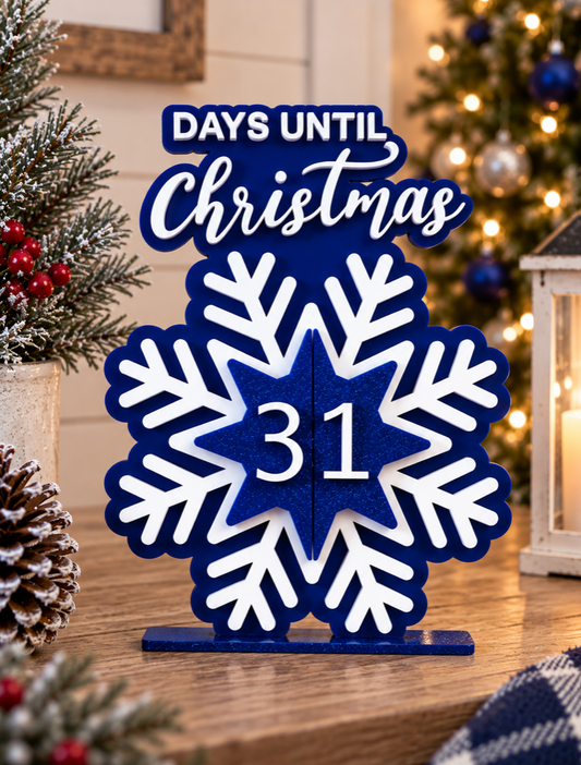 Christmas Countdown Snowflake Sign