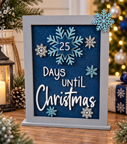 Snowflake Holiday Countdown Sign