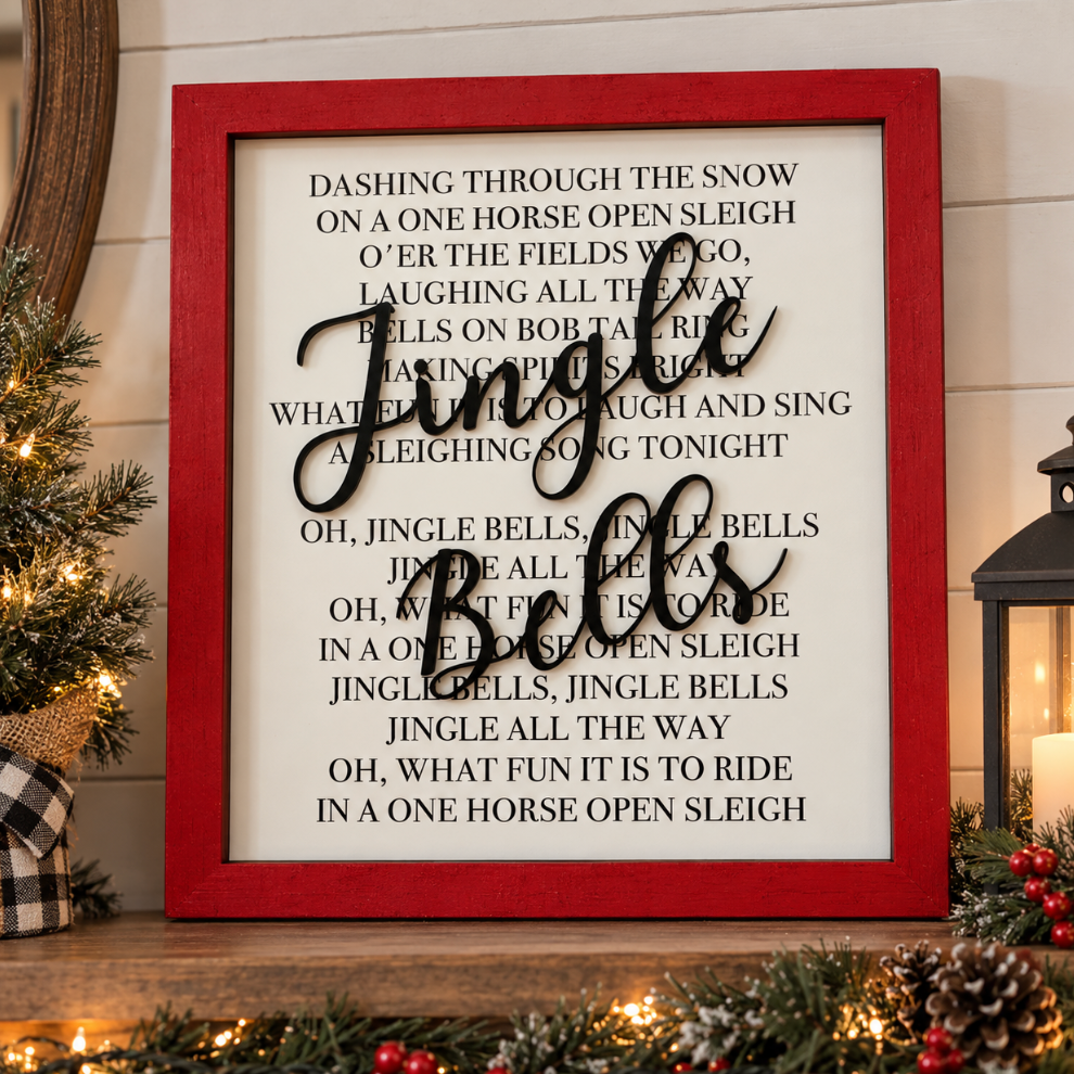 Jingle Bells Christmas Lyric Sign