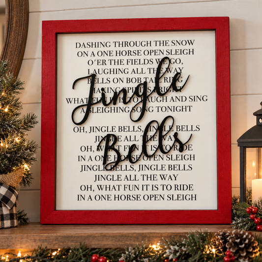 Jingle Bells Christmas Lyric Sign