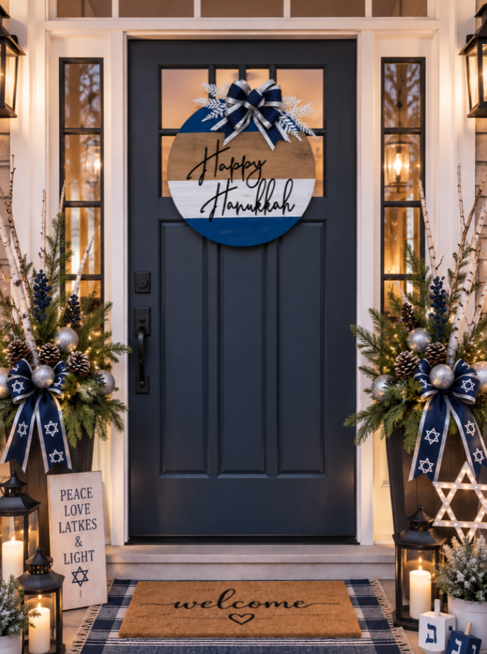 Hanukkah Wooden Door Hanger