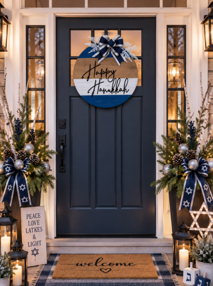 Hanukkah Wooden Door Hanger