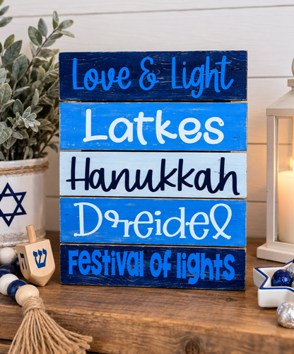 Rustic Wooden Hanukkah Pallet Sign