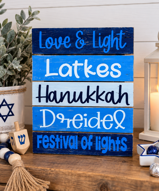 Rustic Wooden Hanukkah Pallet Sign