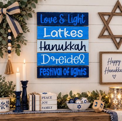 Rustic Wooden Hanukkah Pallet Sign