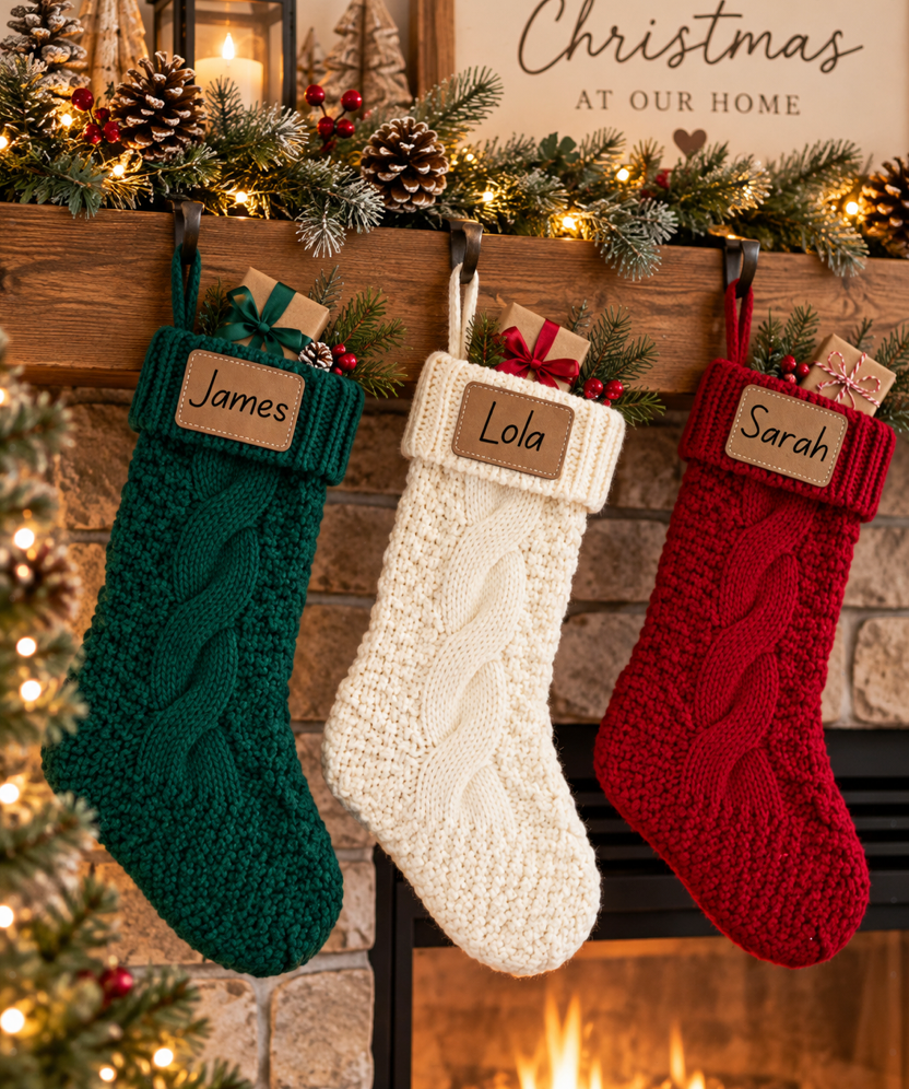 Personalized Chunky Knit Christmas Stockings