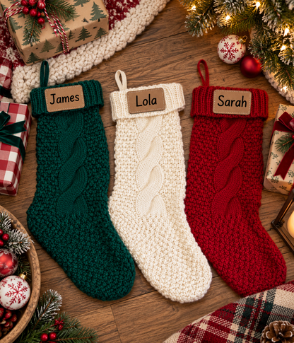 Personalized Chunky Knit Christmas Stockings