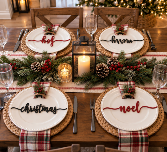 Word Place Settings | Personalized Holiday & Event Table Décor