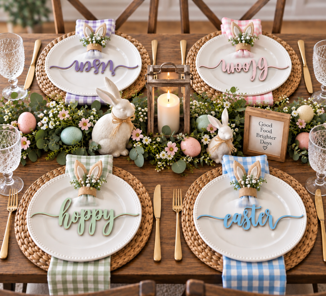 Word Place Settings | Personalized Holiday & Event Table Décor