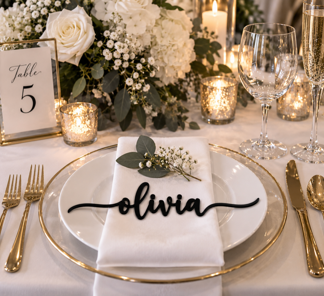 Word Place Settings | Personalized Holiday & Event Table Décor