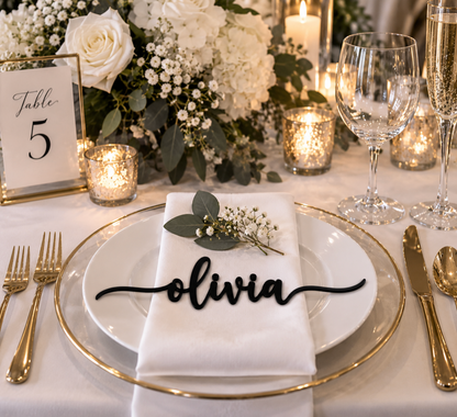 Word Place Settings | Personalized Holiday & Event Table Décor